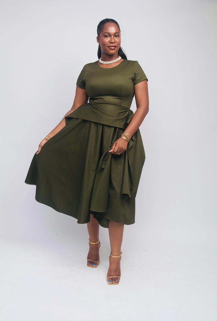 Livy Green Midi Dress