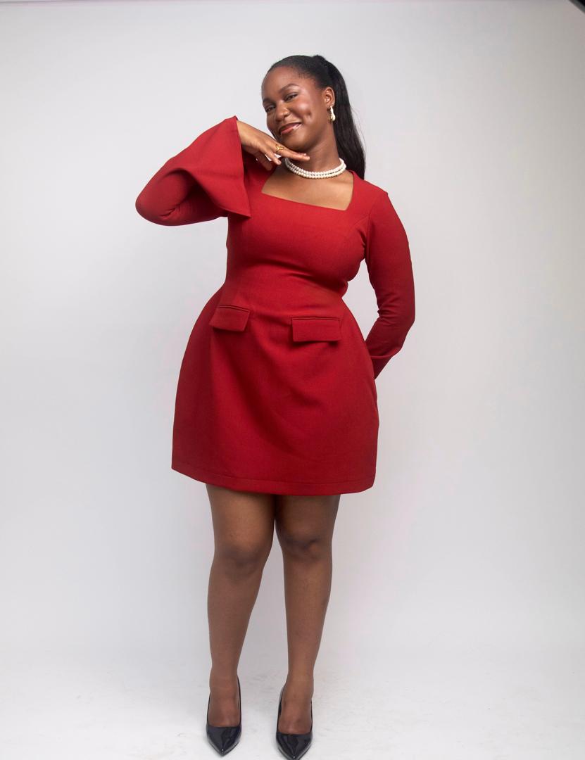Wine-Red Dress