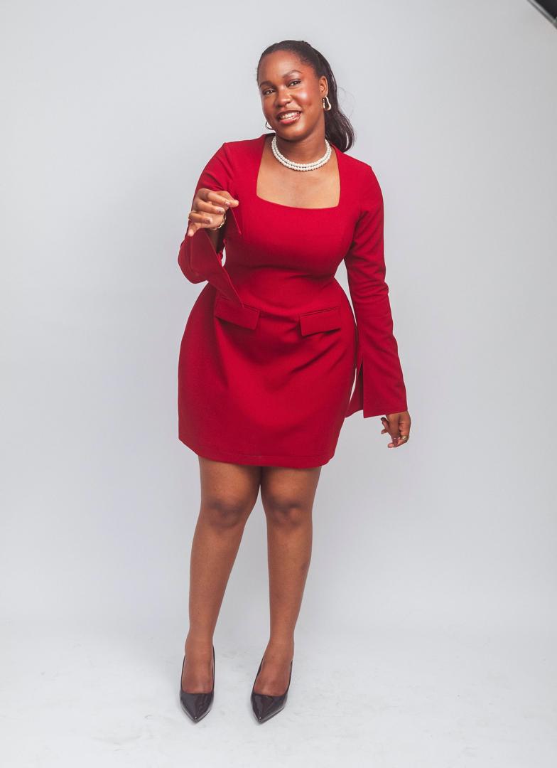 Wine-Red Dress